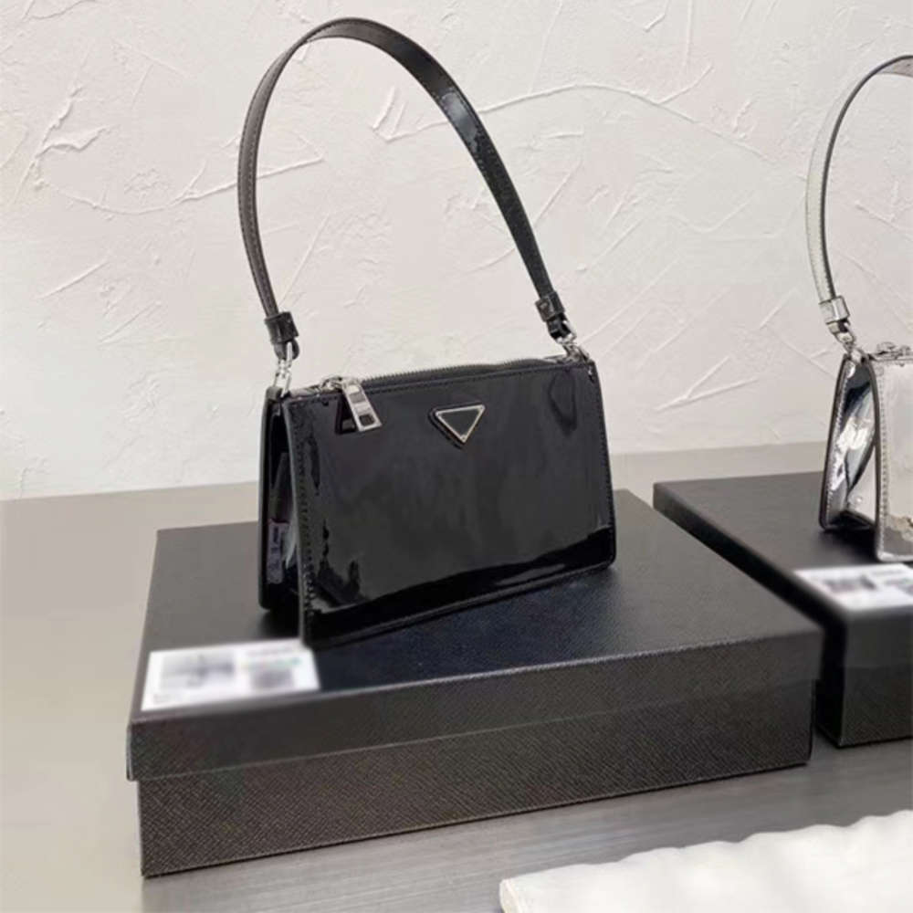 

Patent Leather Mirror Armpit Bag Net Red Eternal Classic Light Fashion Trendy Must-have Unique Digner High-end Creation, Black