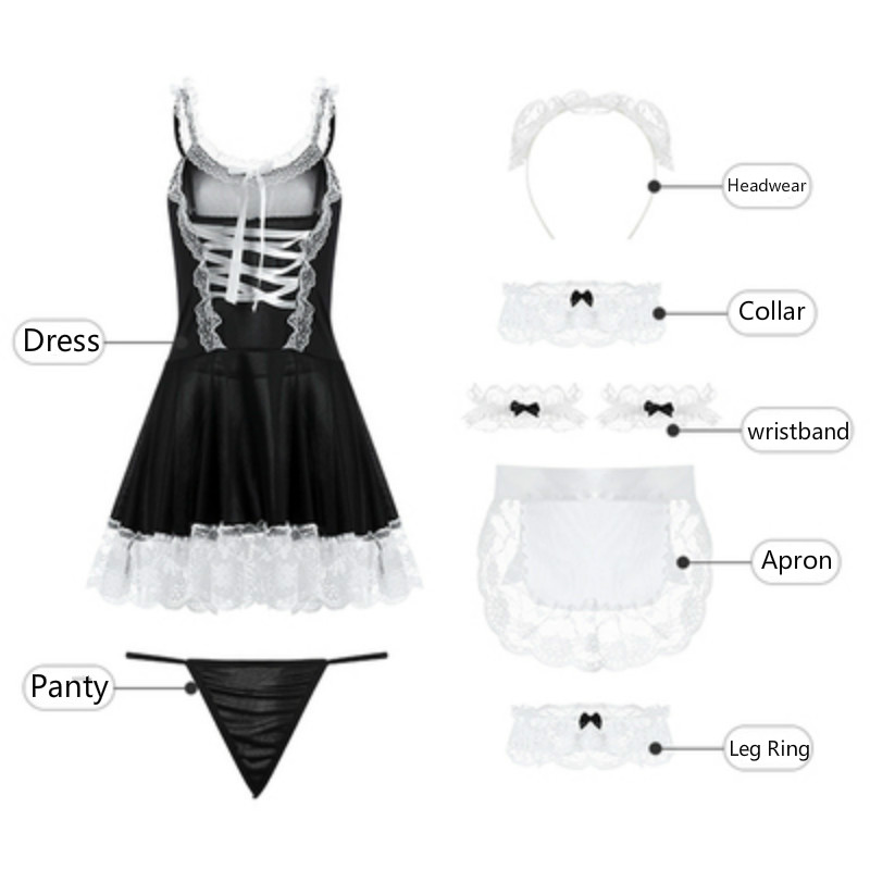 

Anime Cosplay Maid Costumes Role Play Uniform Women Hot Erotic Lingerie Babydoll Dress Maid Outfits for Women 2021 Dropshipping, Red