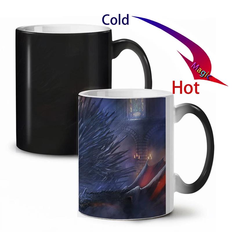 

Mugs Heat Sensitive Dragon Coffee Mug Ceramic Magic Color Changing Tea Cup Gift For Friends