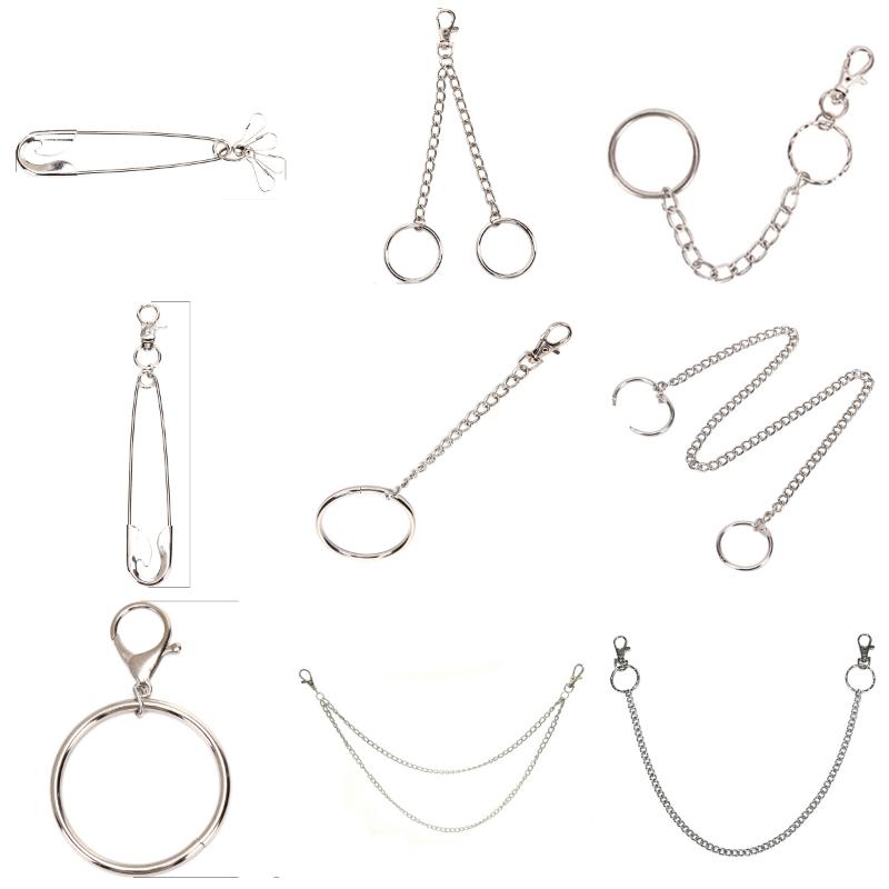 

Keychains 1pcs Metal Trousers Pant Chain Wallet Belt Rock Punk Jeans Keychain Ring Clip Keyring HipHop Trendy Jewelry