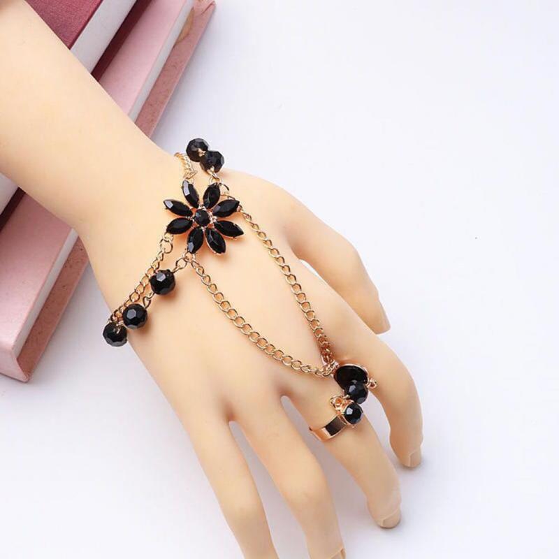

Bangle Fine Workmanship Sturdy Flower Shape Finger Ring Bracelet For Valentine Day