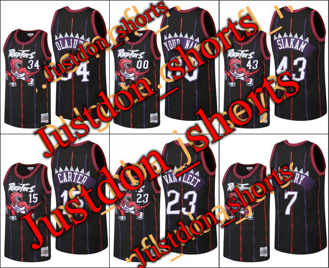 

NCAA Toronto Raptors Shirts Mens Pascal Siakam Fred VanVleet Vince Carter Kyle Lowry Olajuwon Reload Basketball Jerseys Camisetas, Black