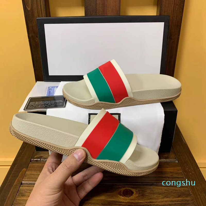 Lumineux Hommes Femmes Pantoufles Designer Diapositives En Caoutchouc Sandale Lettre Plate Chaussures De Mode Plage Tongs 36-46 11