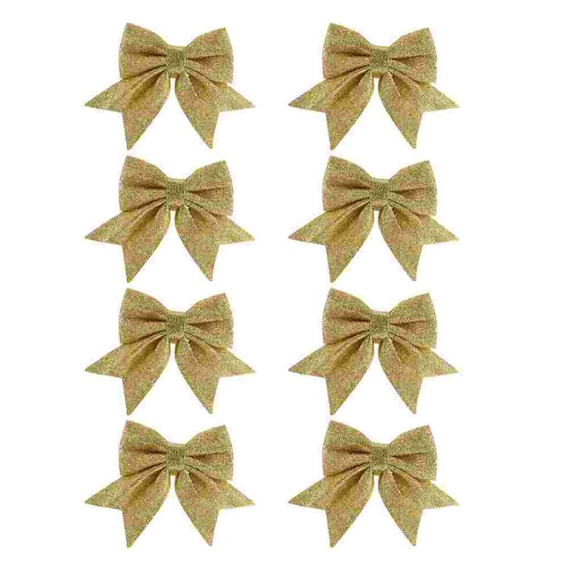 

Christmas Decorations 8pcs Xmas Bow Knots Decors Tree Hanging Ornaments Chic Bows