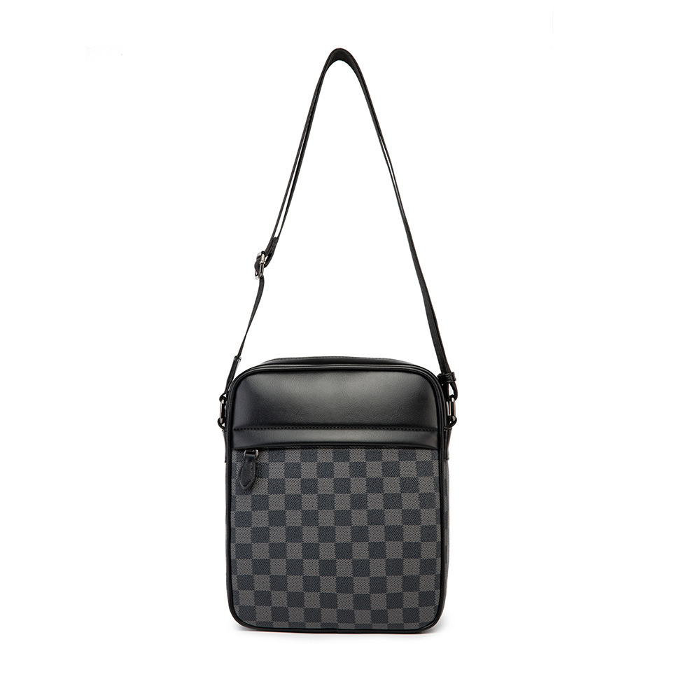 

women man postman shoulder bags trend small checkered wallets business commuter cross-body bag, Red;black
