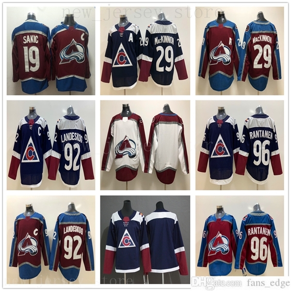 

Colorado Avalanche Jersey Ice Hockey Red 29 Nathan MacKinnon Blue 96 Mikko Rantanen 19 Joe Sakic 92 Gabriel Landeskog Jersey For Man Blank, Black;red