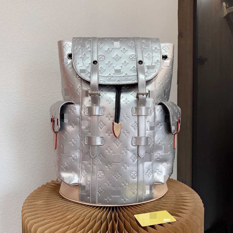 

FLOWER Silver mirror 2021 new leisure fashion backpack student travel bag, Red