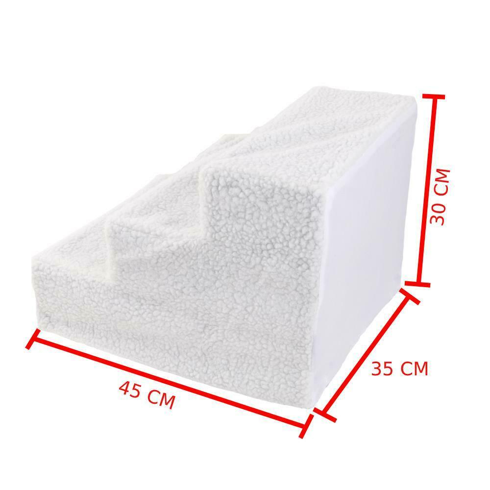 

Soft Pet Stairs & Ramp Cat Step Bed Ladder Dog Stair Sofa White