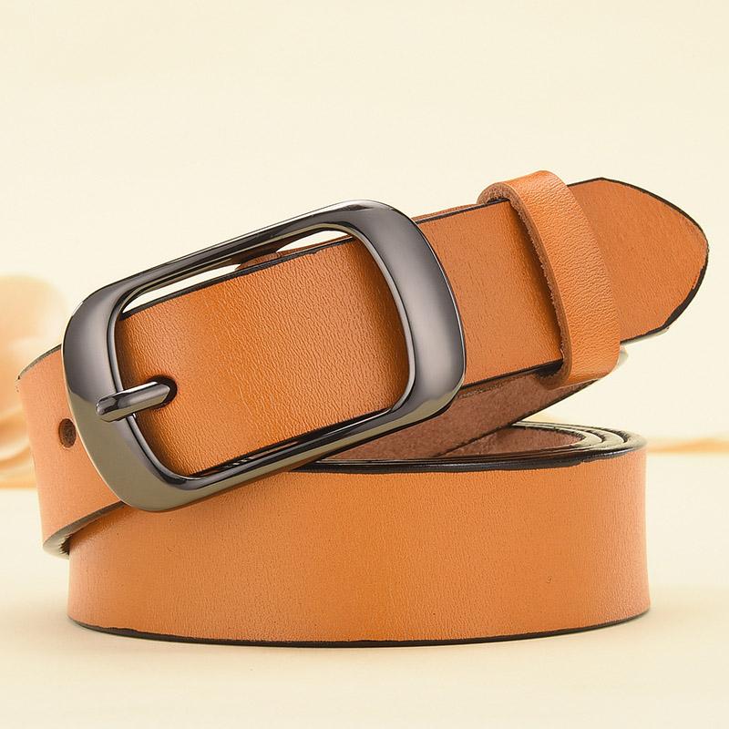 

Women Genuine Leather Belt For Female Strap Casual All-match Ladies Adjustable Belts Designer High Quality Brand, Black;brown