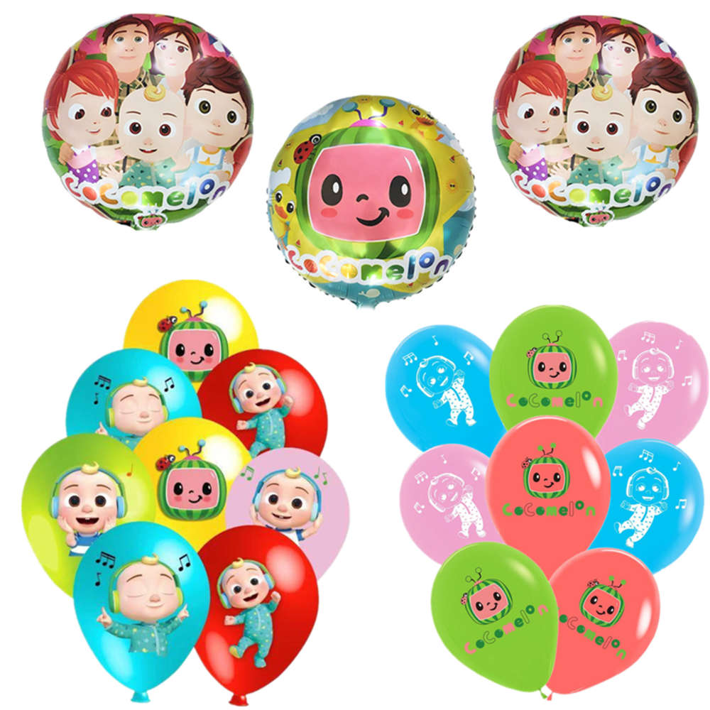 

confetti Cocomelon Theme Aluminium Decoration Latex Ballon Feet Tips Boys Baby Shower Kids Toys