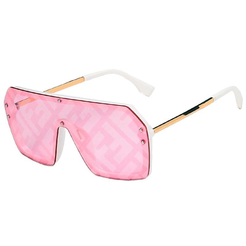 

Oversized Square FF Sunglasses Women's Men Fashion Flat Top One Piece Sun Glasses Gafas Shade Mirror UV400, White;black