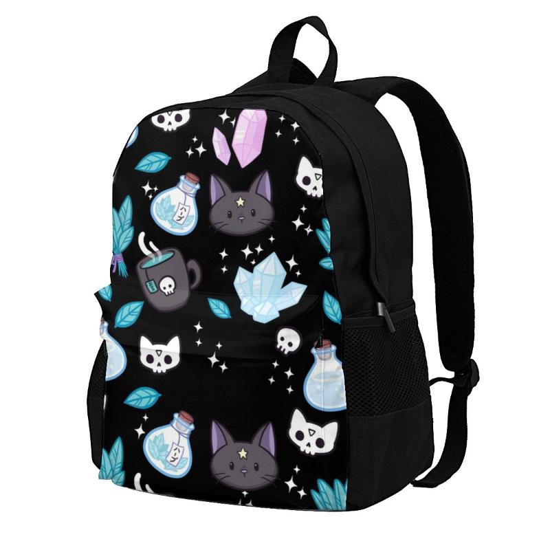 

Backpack Witch Black Nikury Halloween Backpacks Poison Cat Girl Big Basic Polyester Jogging Bags