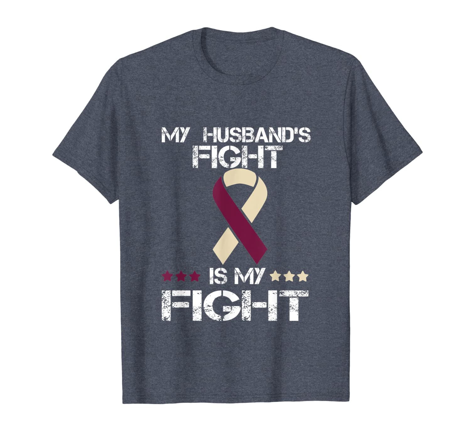 

my husband's fight is my fight shirt head neck cancer gift, White;black