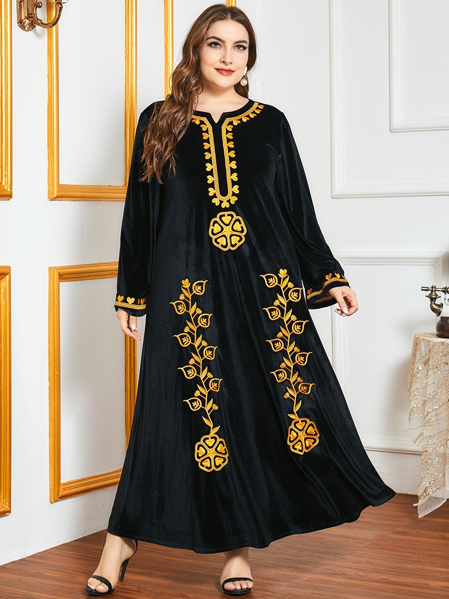 

Vestido Plus Size Velvet Abaya Dubai Turkey Hijab Muslim Maxi Dress Islam Clothing Abayas For Women Oman Robe De Moda Musulmana