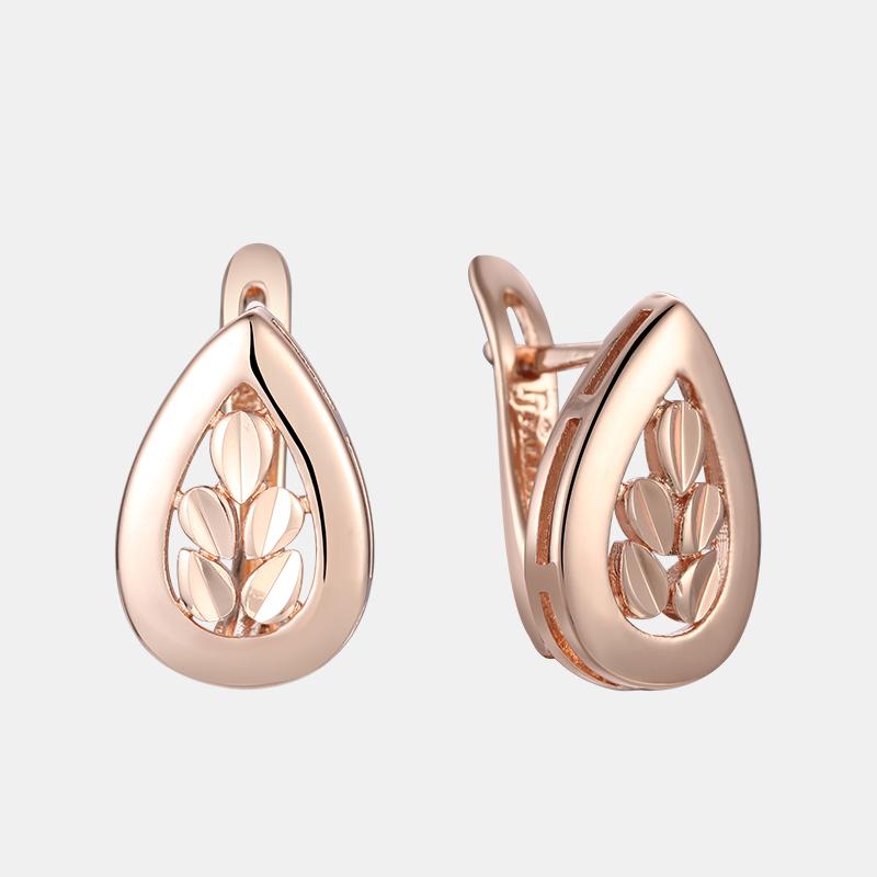Dangle & Chandelier Women Water Drop Shaped With Leaf Earrings-image-706175894