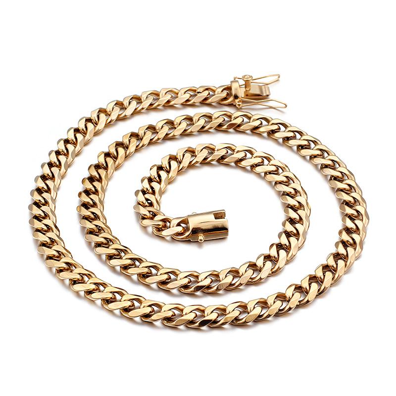 

Chains GNAYY Jewelry Top Quality Punk Style Stainless Steel Cuban Curb Chain Necklace Gold Tone 15mm 76cm (30 Inch) Mens Hip Hop, Silver