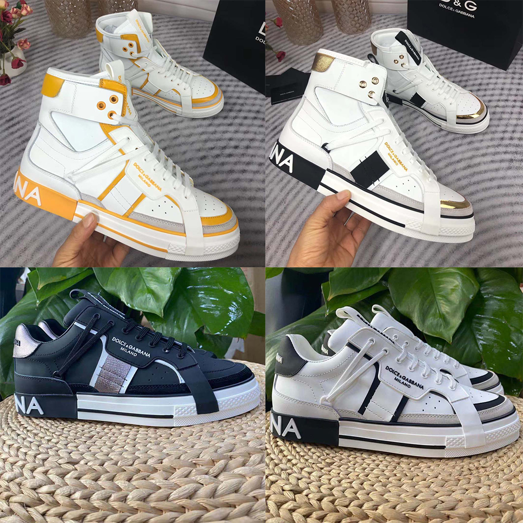 

With box Casual shoes Sneaker High Quality real leather Fashion Handmade Multi color Gradient Technical sneakers men women famous shoe Trainers 01, #7