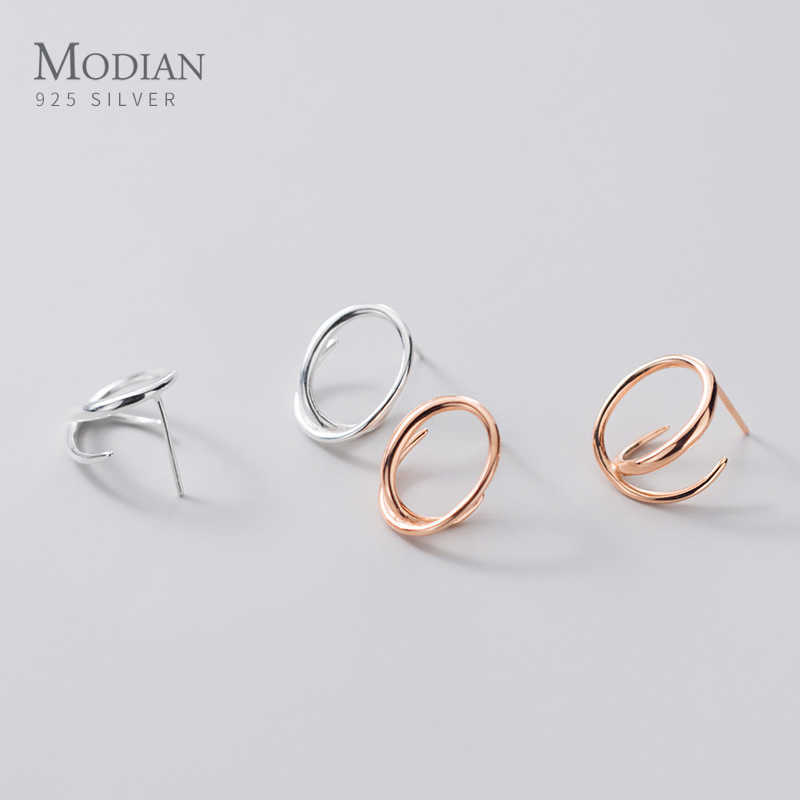 

Arrive Minimalist Geometric Oval Genuine 925 Sterling Silver Anti-Allergy Mini Stud Earring for Women Fine Jewelry 210707