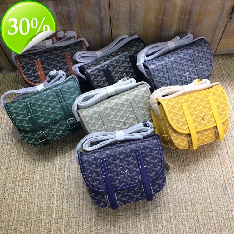 

2021 new Goya double button messenger bag dog tooth with leather British leisure one shoulder men's and women's xwl