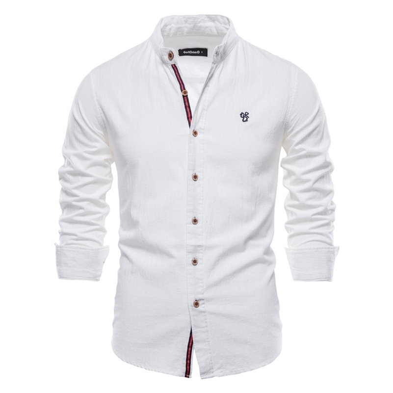 

AIOPESON Spring Cotton Linen Shirt Men Solid Color High Quality Long Sleeve Shirt for Men Spring Casual Social Men's Shirts 210615, Beige