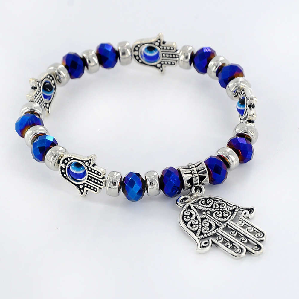 

Hand catenary Jewelry Fatima palm devil's eye Beaded versatile Bracelet, Golden;silver