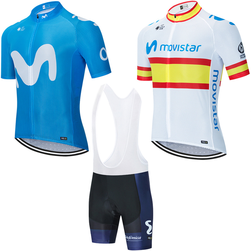 

Blue MOVISTAR Cycling Team Jersey 20D Shorts MTB Maillot Bike Shirt Downhill Pro Mountain Bicycle Clothing Suit, Gold