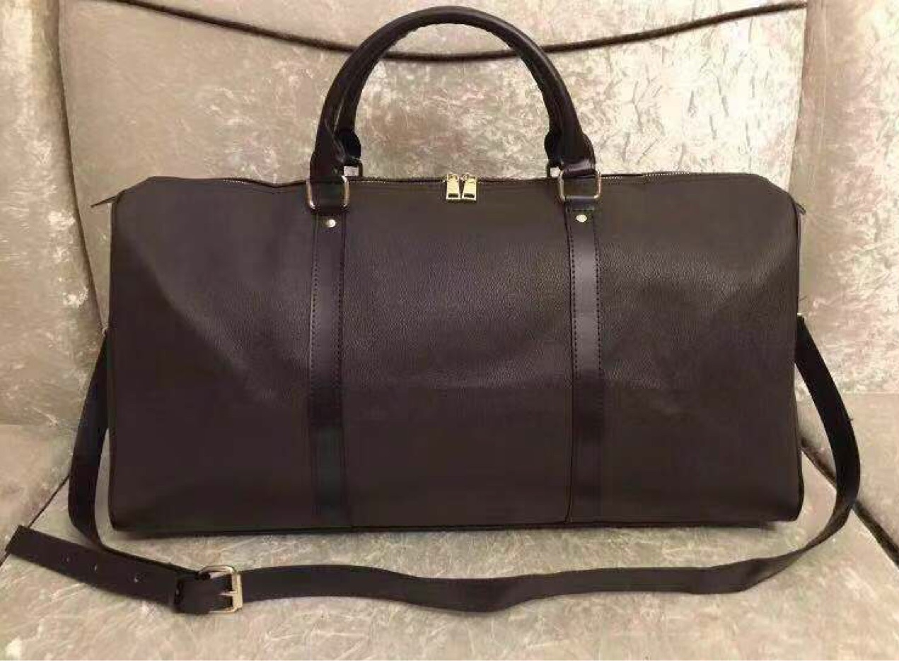 

55cm brand designer Luxury total bags Suitcases travel bag pu duffle bag luggage handbags large capacity sports bag Polochon Travel Bags, Black with lattice (41412)