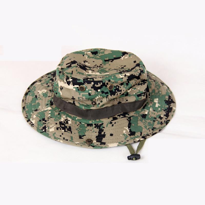 

Cloches Sun Hat Panama Bucket Flap Breathable Boonie Multicam Nepalese Camouflage Hats Outdoor Fishing Wide Brim, H5