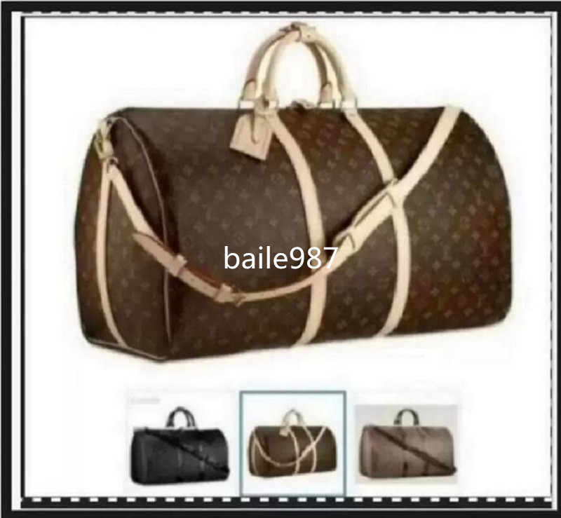 

Top Quality New Men Duffle Bag Women Travel Bags Hand Luggage Travel Bags Men Pu Leather Handbags Large CrossBody Bags Totes, Deep brown