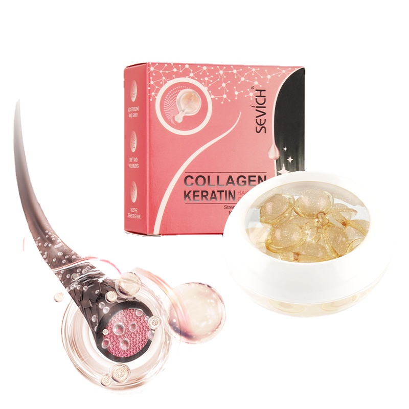

Keratin Hair Treatment Repair Damaged Hair Care Capsule Moisturizing Hair Serum