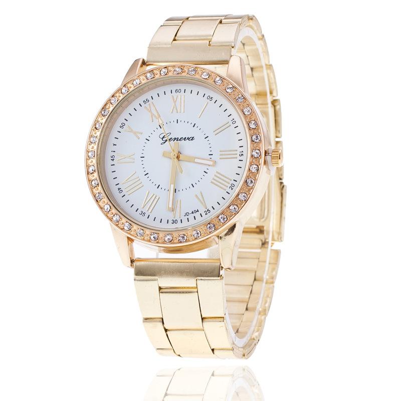 

Wristwatches Womens Diamond Dress Watches Ladies Quartz Watch Stainless Steel Band Casual Wristwatch Relogio Feminino, White