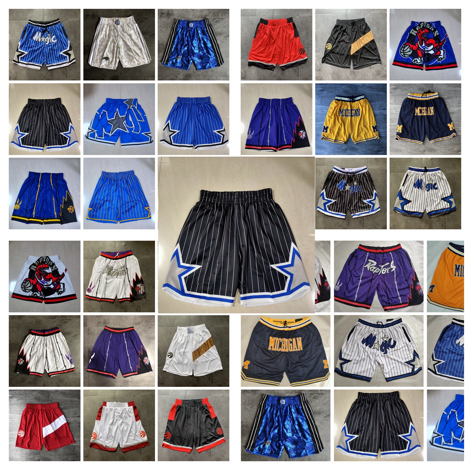 

Team Basketball Shorts Just Don Co-Branded Retro City Version Stripe Wear Sport Pant With Pocket Zipper Sweatpants Hip Pop White Purple Yellow Stitched Size S-XXXL, As photo
