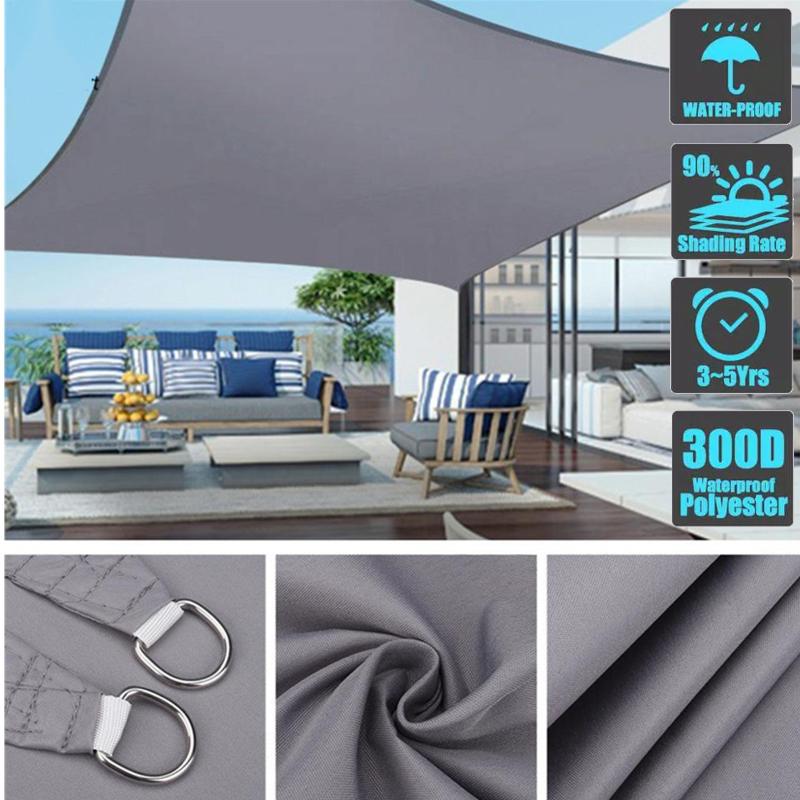 

2x3m 6.5x10ft Mmer Outdoor Waterproof Anti-UV Shade Canvas Oxford Cloth Sunscreen Rain Cover Garden Courtyard Awning 300D