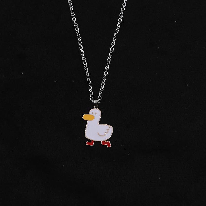 

Chains Fashion Cute Cartoon Little Duck Pendant Necklaces For Women Men Children Good Friend Christmas Jewelry Gift