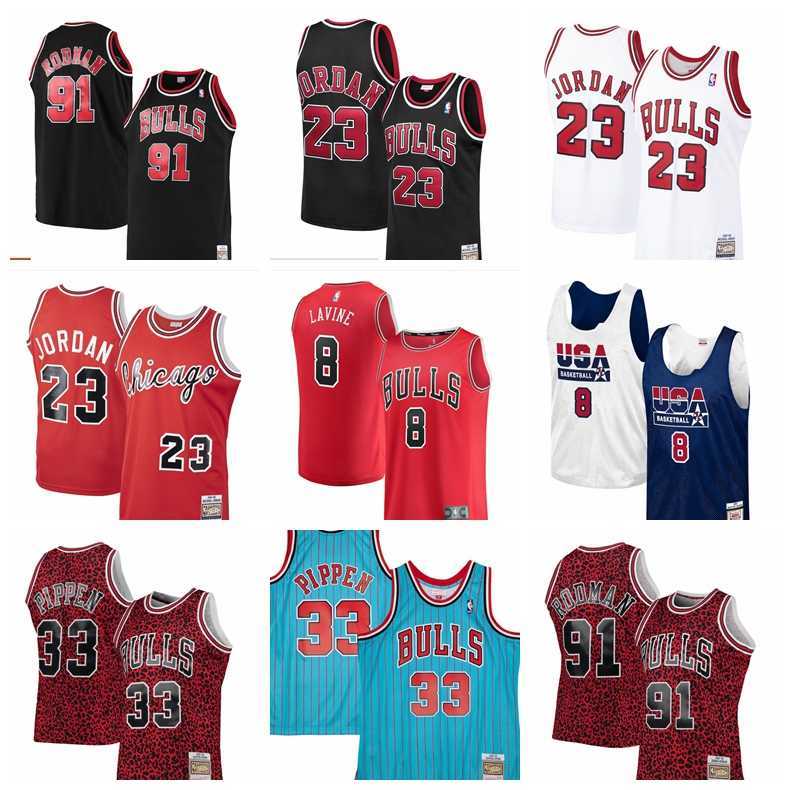 

2021 Basketball Jerseys Chicago Bulls Jersey Michael Jordan 23 Scottie Pippen 33 Zach LaVine 08 Dennis Rodman 91 Steve Kerr 25 Stitched Size S- Breathable