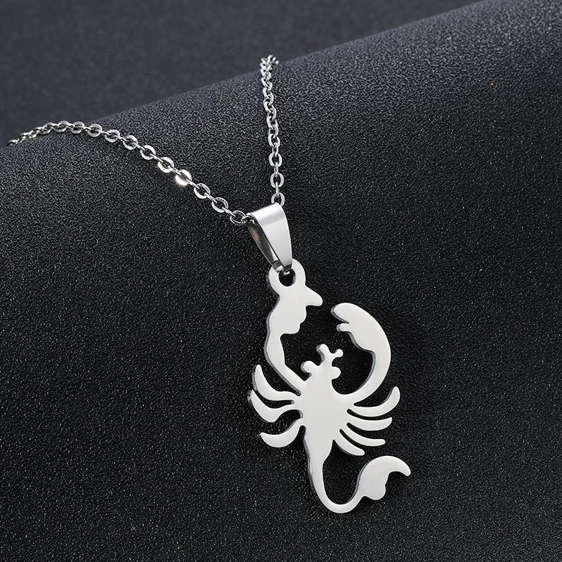 

Pendant Necklaces Hip Hop Fashion Stainless Steel Scorpion Necklace For Men/Women Steel/Black Color Punk Animal Jewelry Gift