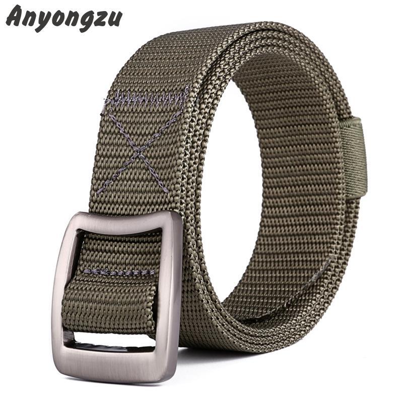 

Alloy Buckle Breathable Fast Drying Nylon Braided Men Belt Mountaineering Sports Trendy Freely Adjustable Length Waistband Belts, Black;brown