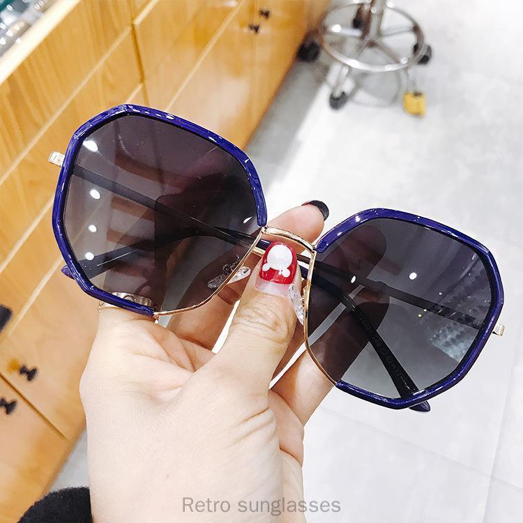 

Sunglasses 2021 Trendy Design Oversized Round Ladies Fashion Retro Vintage Semi-Rimless Big Shades Eyewear Oculos UV400 FML1