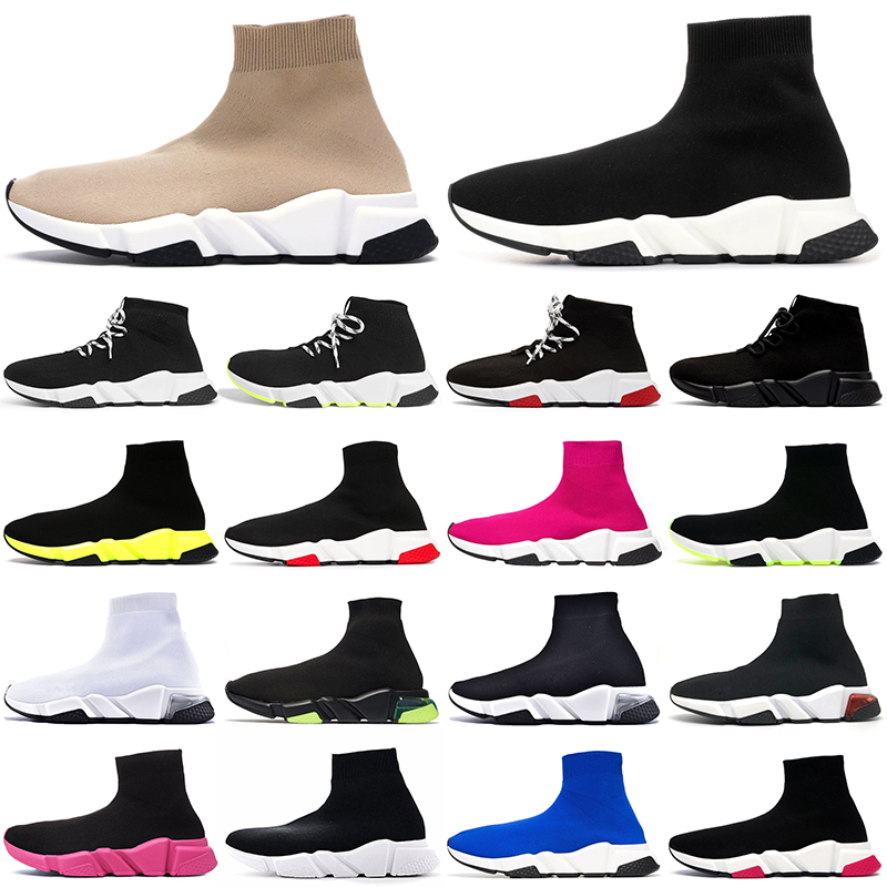 

2022 men women sock shoes beige black white clear sole lace-up all red pink mens womens platform sneakers outdoor walking jogging fashion classic causal
