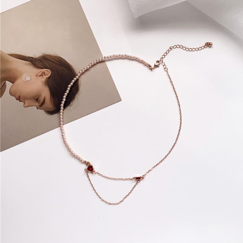 

Chains In 2021 South Korea Fashion Paragraph Choker Cute/Romantic Sell Like Cakes Metal Jewelry Contracted Pendant Women Necklace