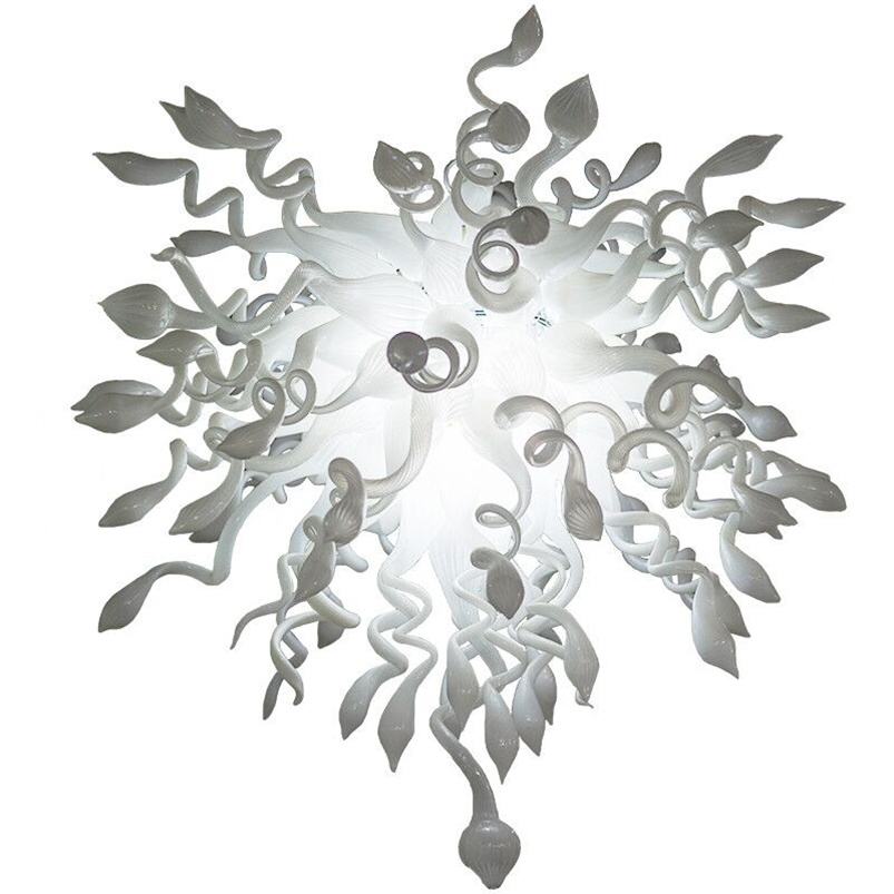 

Hand-blown Glass Crystal Chandelier LED Art Pendant Lamps White W80x100CM Indoor Lighting Modern Living Room Decoration