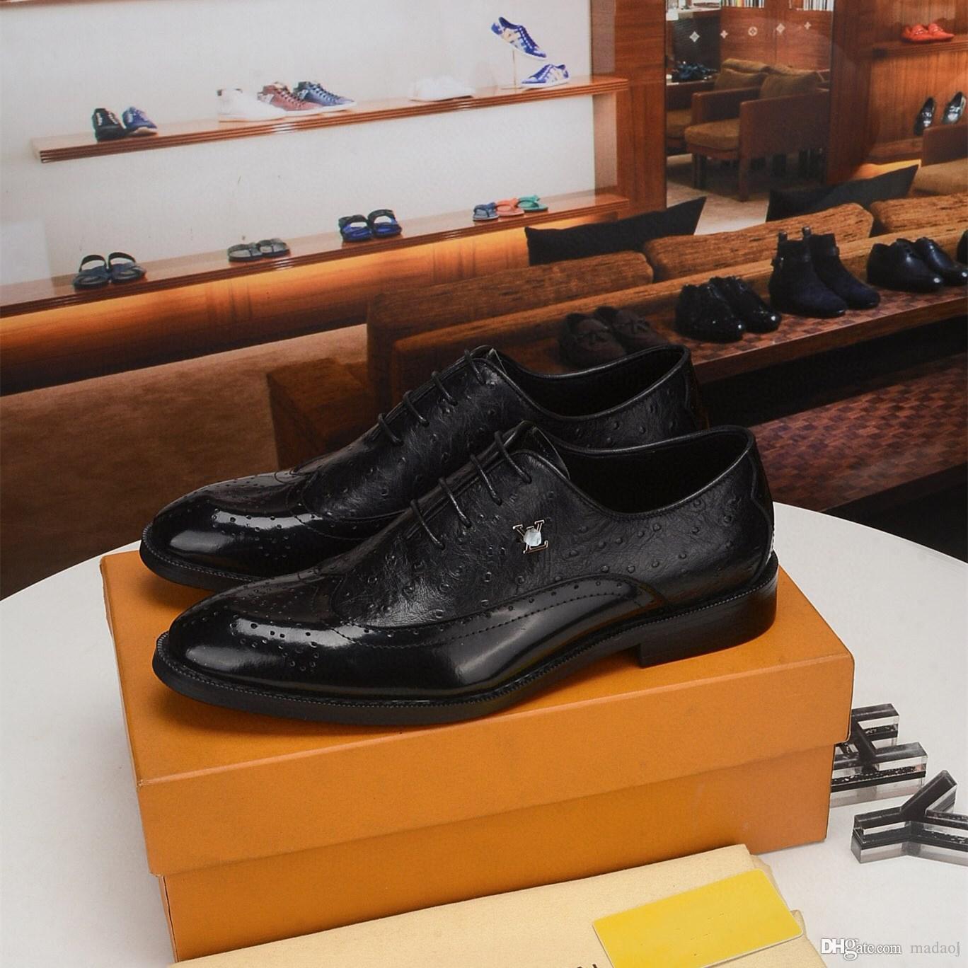 

Classic Business Men's Dress Shoes Fashion Elegant Formal Wedding Shoess Designer Man Slip on Office Oxford Shoes for Mens Luxury Men S, #08