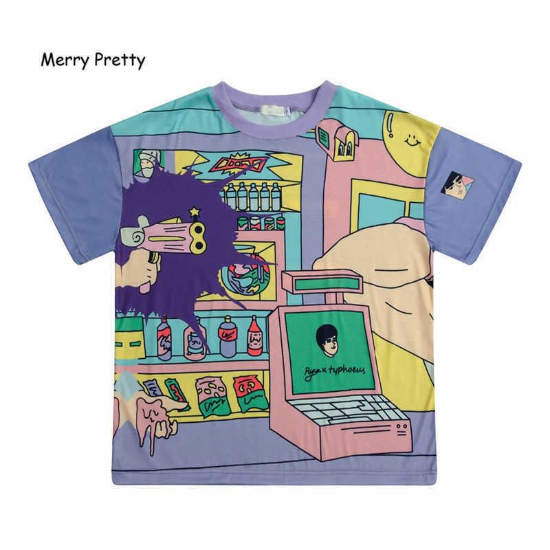 

Merry Pretty Harajuku Original Womens Loose Tee Shirt Tops O-Neck Short Sleeve Ladies T-shirts Mixed Color Summer T-Shrits 210526, Multi