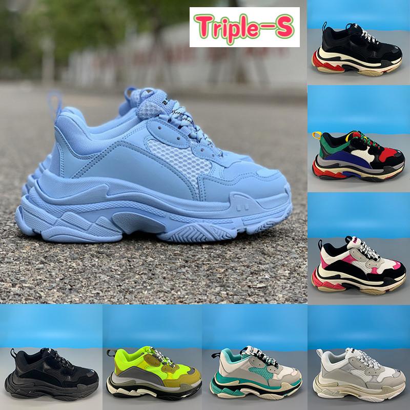 

Top triple-s 17W paris Casual Shoes light blue pastels black grey white orange multi color red Burgundy pink luxury men women designer S OFR