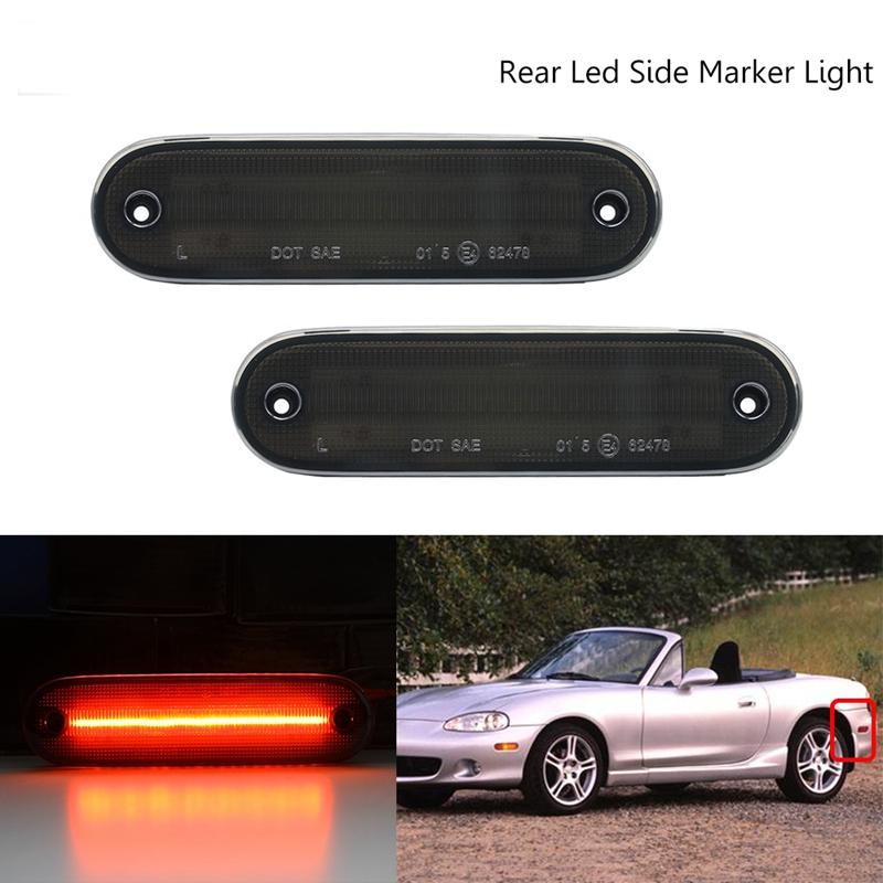 

Car Smoked Led Fender Side Marker Lights For Miata MX-5 1990-2005 Emergency