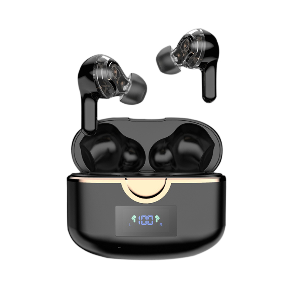 

Wireless Earbuds Headphones With MENS Microphone Noise Reduction Bluetooth Earphones Double Dynamic Four Speakers For Iphone Huawei Xiaomi Samsung Cell Phones, Red