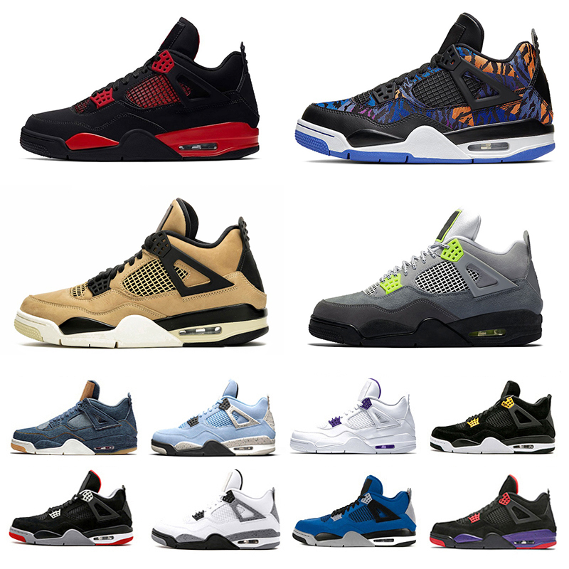 

2022 jumpman 4s Basketball Shoes Wild Things White Mushroom Moss Day Denim Blue Toro Bravo Thunder Haze Tattoo Singles Day men women trainers sports shoe, Light green