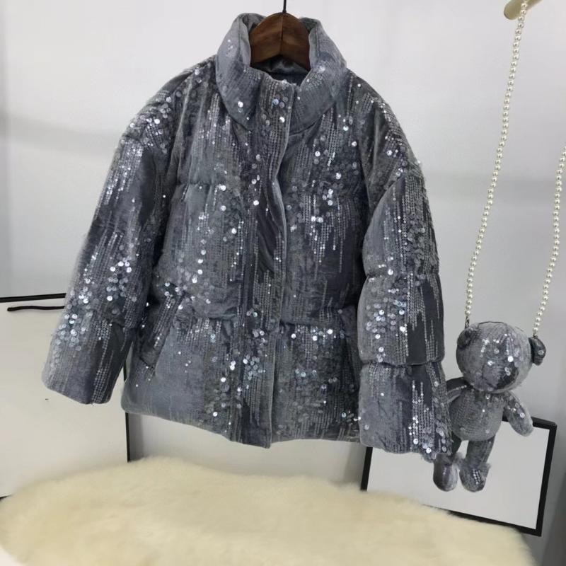 

Down Coat 2021 Winter Warm Children's Clothing Gray With Shining Duck Brand Jacket 4 6 8 10Y, Blue;gray