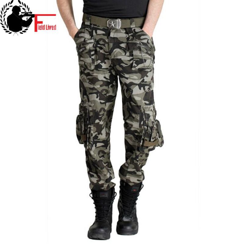 

Millitary Style Men Pants Army Clothing Tactical Camo Trouser Male Multi Pocket Zipper Cargo Pants US Combat Camouflage Jogger 210518