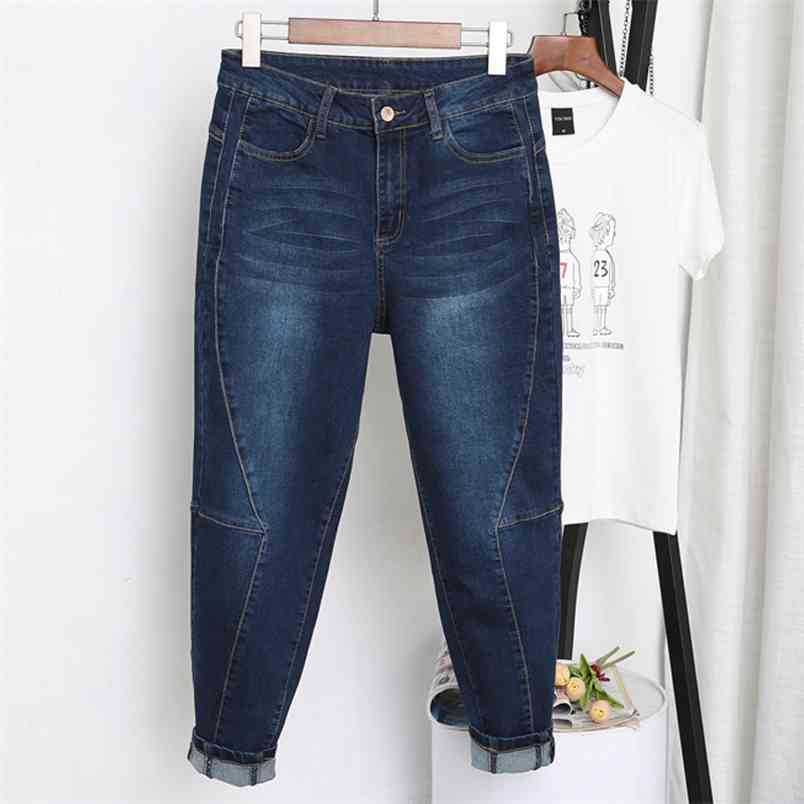 

5XL High Waist Jeans Women Plus Size Harem Pants Casual Vintage Boyfriend For Loose Streetwear Mom Mujer K583 210708, Black jeans